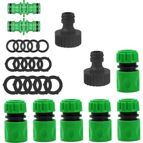 Garden Hose Connector Set Quick Connect Fittings Pipe 2-in-1 Faucet Connector Irrigation Accessories With External Thread