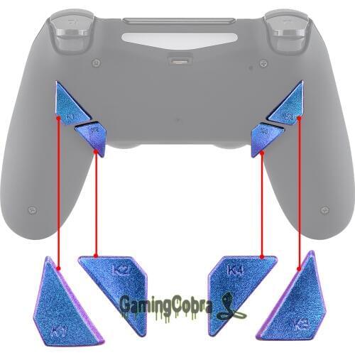 Purple Blue Chameleon Glossy Repair Redesigned Back Buttons K1 K2 K3 K4 Paddles for eXtremeRate PS4 Controller DAWN Remap Kit