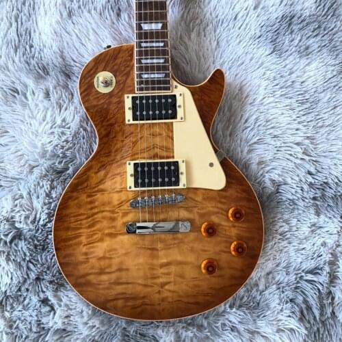 Electric guitar Solid Mahogany body With quilted maple Top Electric guitar,chrome Hardware