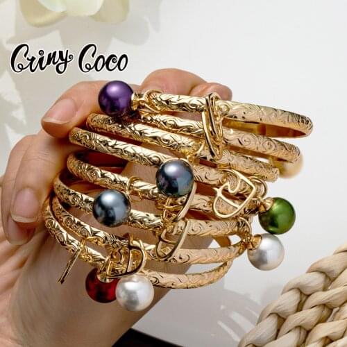 Cring Coco Hawaiian Bangle Bracelets Woman Samoan Love Heart Purple Pink Pearl Gold Charm Bracelet Designer Jewelry for Women