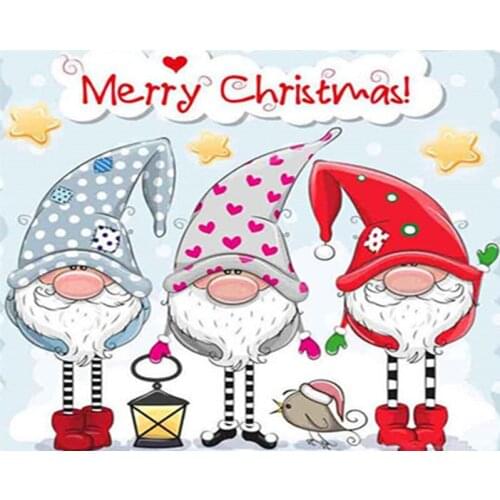 Three Christmas Dwarfs Figure DIY Painting By Numbers Wall Art Picture Acrylic Painting For Home Decoration Drop Shipping60x75cm