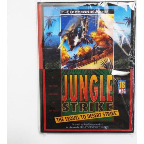 Jungle Strike The Sequel To Desert Strike Game Cartridge 16 bit MD Game Card With Retail Box For Sega Mega Drive For Genesis