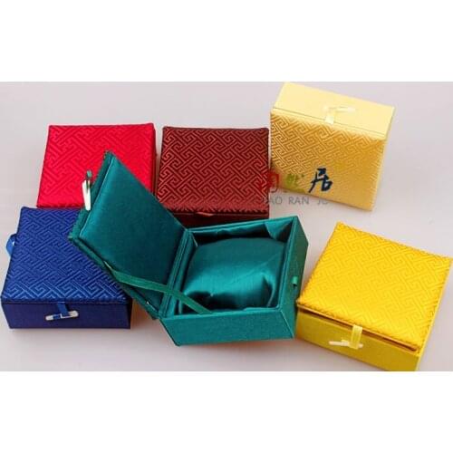 Chinese style of high-grade hand bead bracelet pearl necklace jewelry display box packaging canned JinHe 10 * 10 cm 5PCS