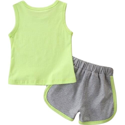 Citgeett Summer Kids Baby Girls Clothes Set Solid Color Sleeveless Vest +Side Split Short Pants Clothes Set 1-6T