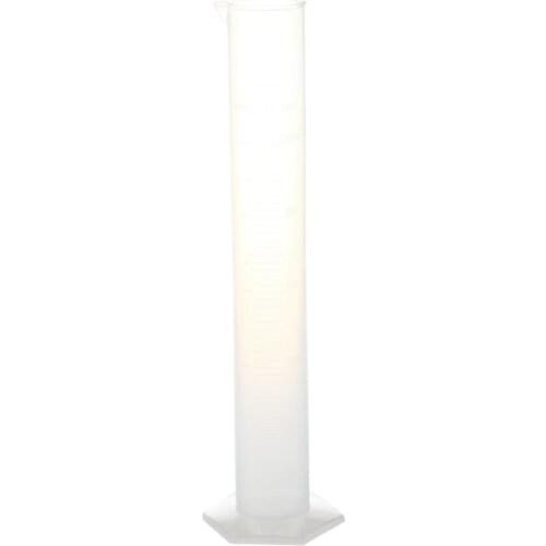 Lab Set 250mL Clear White Plastic Liquid Measurement Graduated Cylinder