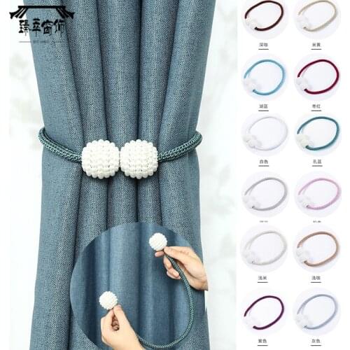 1x Pearl Magnetic Curtain Clip Curtain Holders Tieback Buckle Clips Hanging Ball Buckle Tie Back Curtain Accessories Home Decor