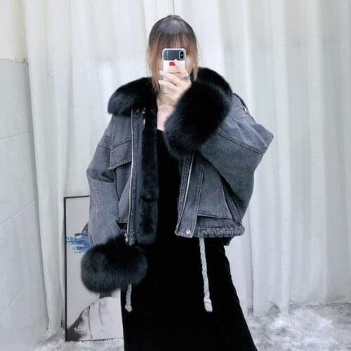 Make winter han edition loose thickening heavy hair plush bladder led cowboy parties overcome female cotton short coat