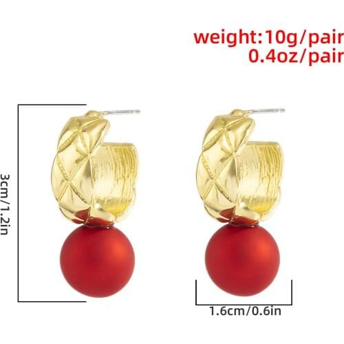 Retro Little Fragrant Red Love Earrings Fashion Simple Flower-shaped Alloy Pendant Earrings Wedding Jewelry Party Accessories