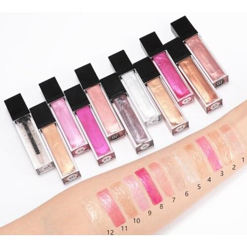 Metallic Lip Glaze Wholesale Bulk Private Label Cosmetics Custom Lip Gloss Tubes With Logo Clear Glossy Lipgloss Pigment Glitter