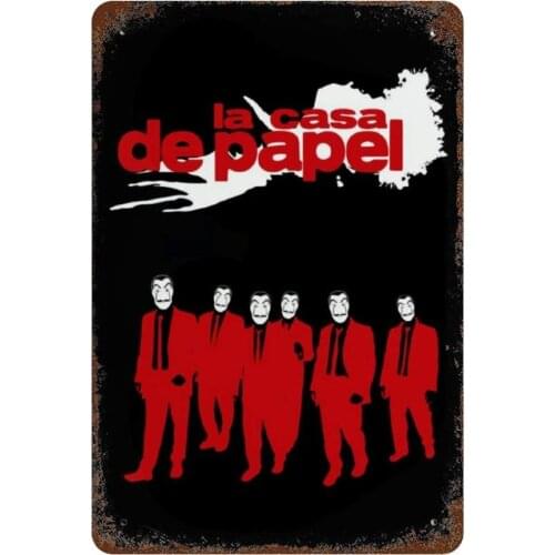 Metal Sign La Casa De Papei Funny Family Bedroom Bar Art Wall Decoration Old-fashioned Retro Square Metal Sign 8X12 Inches