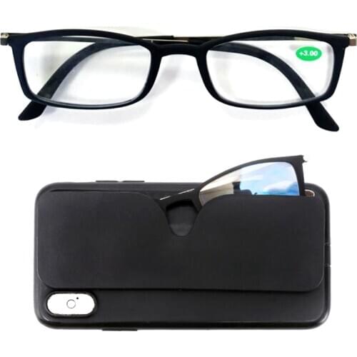 Mens Womens Reading Glasses Portable Ultralight Presbyopic Glasses can be Attach to Phone Case