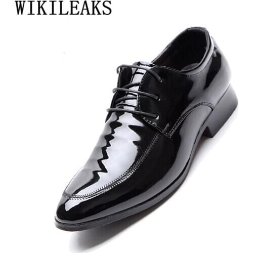 Oxford Shoes for Men Coiffeur Italian Shoes Men Classic Designer Black Dress Patent Leather Shoes Men Formal Brand Zapatos Hombr