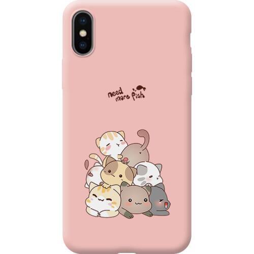 Cute Stacked Cat Rabbit Liquid silicone shell for iPhone 11 12ProMax XSMax XR Fashion Soft Back Cover for iPhone X 8 7Plus Coque