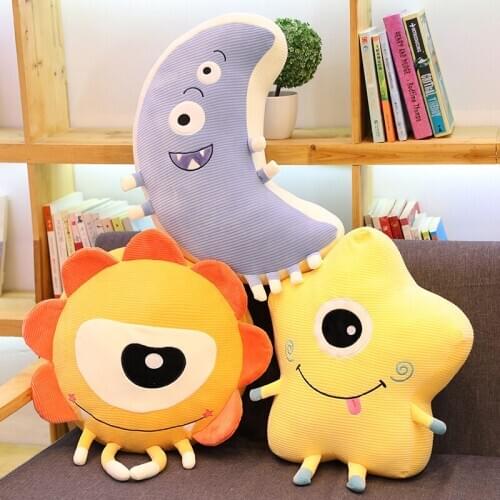 40/50CM Creative Soft Cute Stars Moon Sun Pillow Cotton Plush Toy Sofa Bedroom Cushion Room Decor Baby Girl Kids Birthday Gift