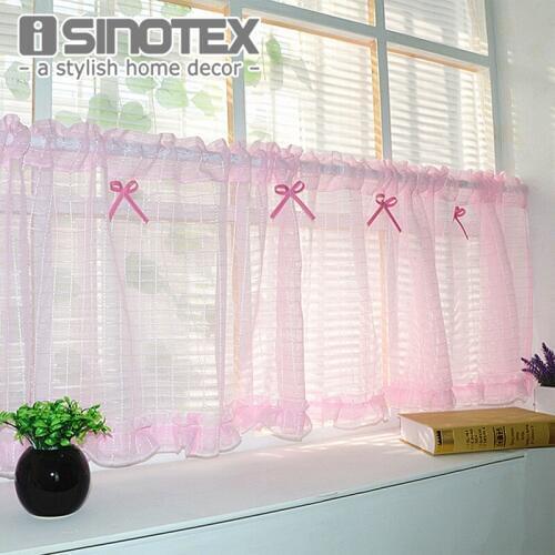Half Curtain Window Curtain Bowknot Lace Decoration For Kitchen Curtain Valance Living Room Voile Screening Drape Panel 1 PCS