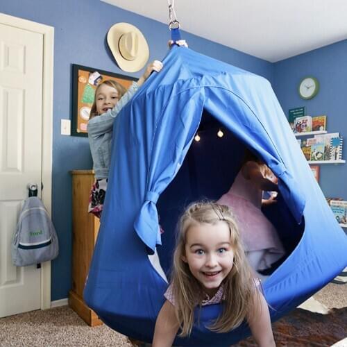 Family Hanging Tent Sky Castle Waterproof Swing Play House Portable Hammock with Iron Frame Indoor Outdoor Max Load 100KG