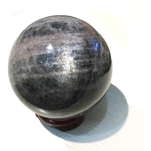 50/60mm Natural Grey Moonstone Ball Quartz Crystal Sphere Wicca Healing Crystal Craft Feng Shui Home Decoration