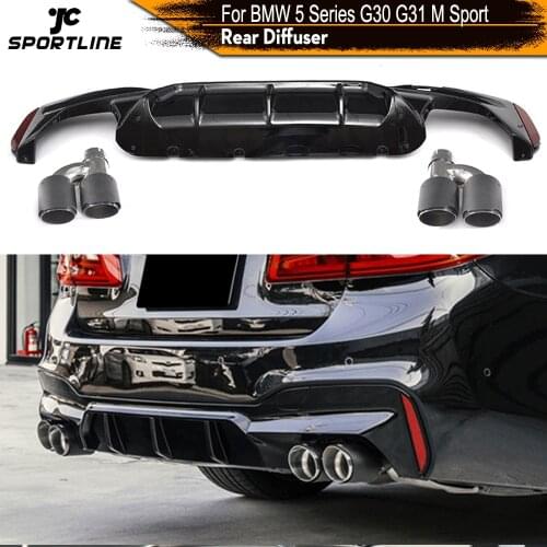 For BMW G30 G31 G38 M Sport 540i Sedan 4-Door 2018 2019 PP Rear Bumper Lip Diffuser Diffuser Spoiler