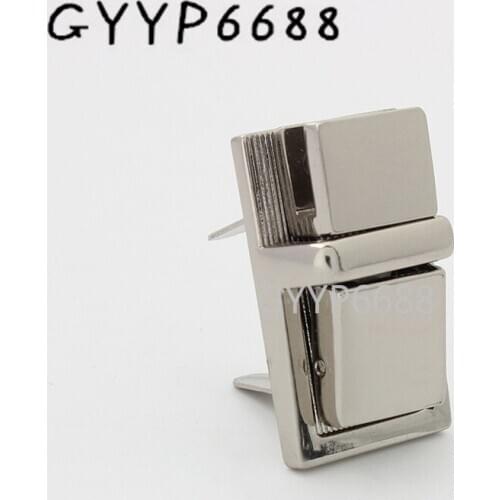 1-20sets 30*19mm silver color high quality square lock gunmetal pressed lock briefcase lock for genuine leather man bag making