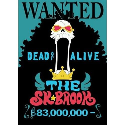 1PCS AIMEER Vintage Classic One Piece Anime Character BROOK Burukku Nostalgic Retro Kraft Paper Poster Decor Painting Poster