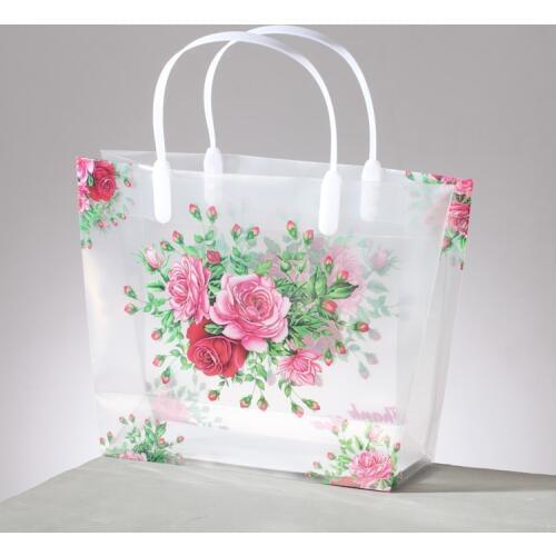 100pcs/lot) high quality PVC cosmetic wedding gift shopping bag