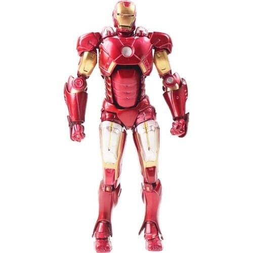 15cm Super Hero SCI-FI Revoltech Series NO. 042 Iron Man Mark VII MK 7 Movable PVC Figure Toys Doll