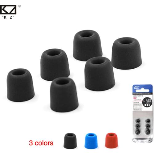3 Pairs (6Pcs) Original KZ Noise Isolating Comfortable Memory Foam Ear Tips S M L Size For KZ Headphones