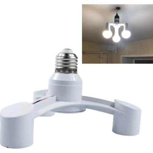 3In1 E27 To E27 Extended LED Lamp Bulbs Socket Splitter Adapter Holder for Photo Studio