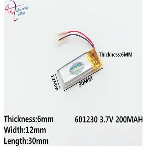 5pieces/lot)polymer Lithium Ion Battery 200mah 3.7 V, 601230 061230 Ce Fcc Rohs Msds Quality Certification
