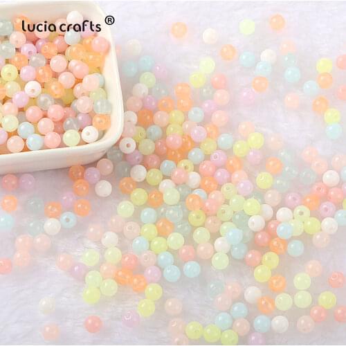 6/8mm 200/100pcs Acrylic Candy Color With Hole Imitation Pearl Beads Loose Spacer Round Beads for Jewelry Making E0922