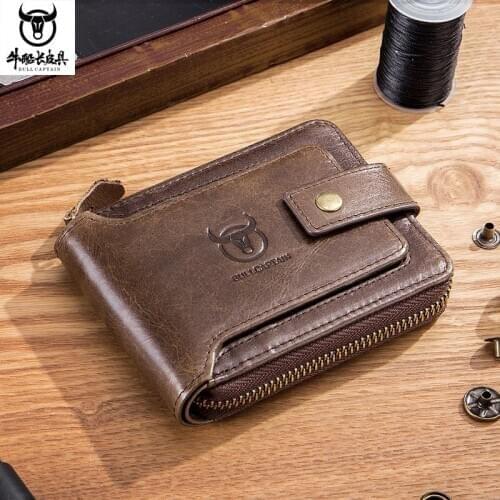 First Layer Cowhide Wallet, Horizontal Leather Multi-function Casual Multi-card Coin Purse