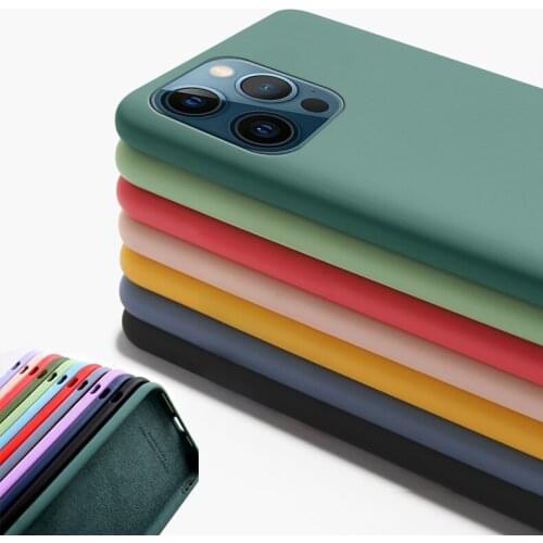8 Plus SE 2020 6 6s Plus 11 Liquid Silicone Case For iPhone 12 Pro Max Mini Solid Shockproof Cover for iPhone 11 X XR XS Max 7