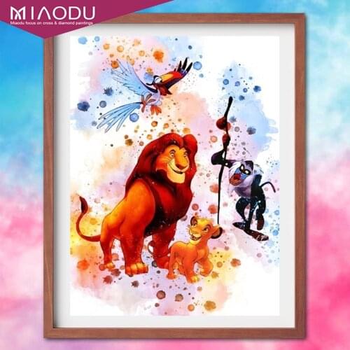 Disney Lion King Simba 5D DIY Diamond Painting Cartoon Cross Stitch Kit Diamond Embroidery Home Decoration Wall Art Gift