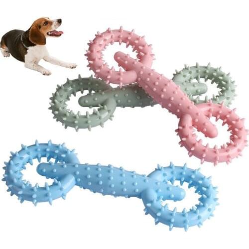 Pull Ring Shape Pet Dog Cleaning Teeth Toys Molar Stick Training Bite Resistant Chew Molar Puzzle Leaking Interactive Toys