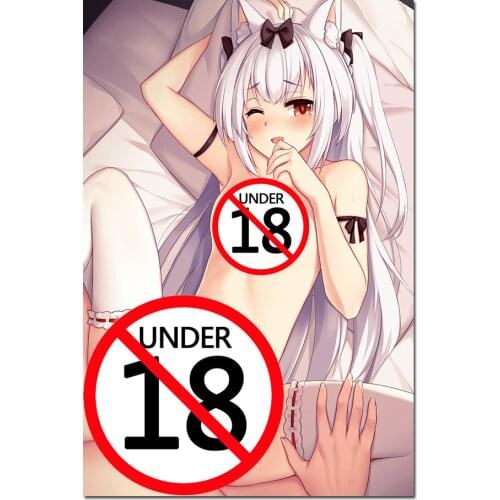 Cartoon Sexy Beauty on the Bed Picture Adult Anime Posters Canvas Wall Art Paintings for Home Room Decor