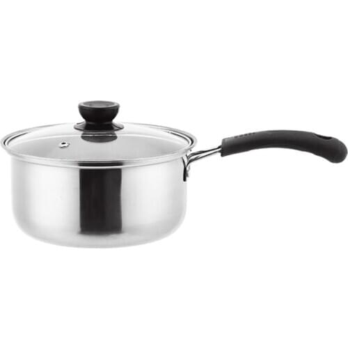 Stainless Steel Milk Noodle Saucepan Pan Pot with Glass Lid onstick Skillet Non-stick Kitchen Cooking Tool Accessories Hot sale