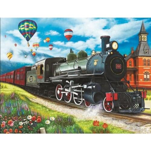 Cartoon train full square diamond 5D DIY diamond embroidery diamond painting cross Stitch rhinestone mosaic diamond needlework