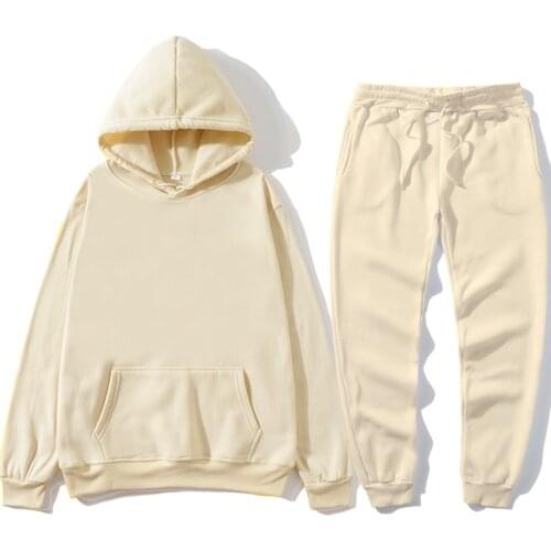 Mens Sports And Leisure Bolubao Suit New Products Mens Hoodie + Pants Two-piece Sportswear Jogging Solid Color Suit Men 2021