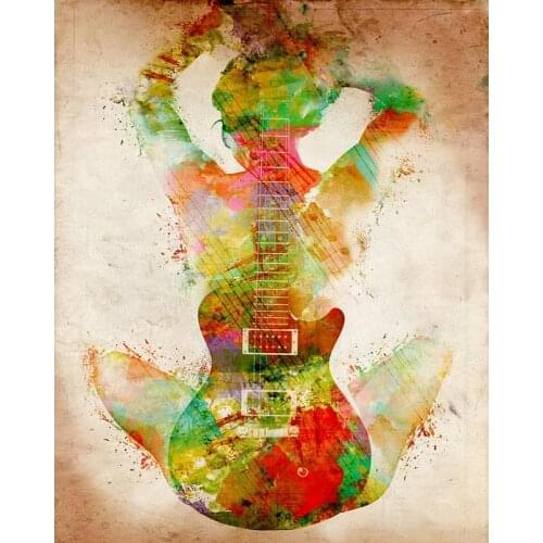 DIY Painting By Numbers Abstract Guitar Girl Kit Oil Picture By Numbers Modern Wall Art Painting on Canvas Home Decoration Gift