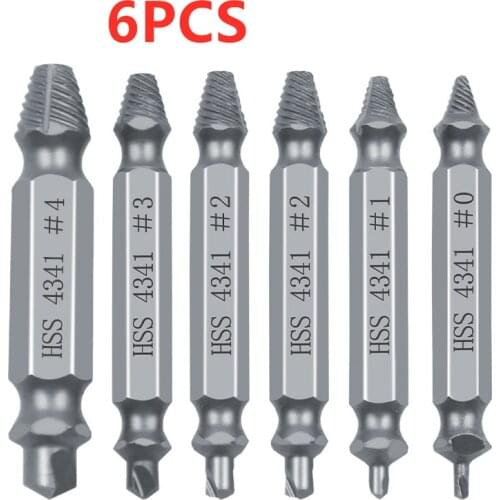 6pcs Damaged Screw Extractor Speed Out Drill Bit Extractor Drill Set Durable Bolt Extractor Bolt Stud Remover High Strength Tool