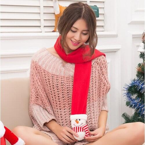 New Christmas Ornaments Winter Warm Santa Claus Snowman Elk Cute Bib Scarf For Adult Kids