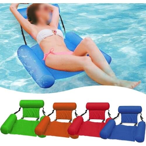 Floating Water Hammock Float Lounger Pool Toys Inflatable Floating Bed Chair Swimming Pool Foldable Inflatable Girl Hammock Bed