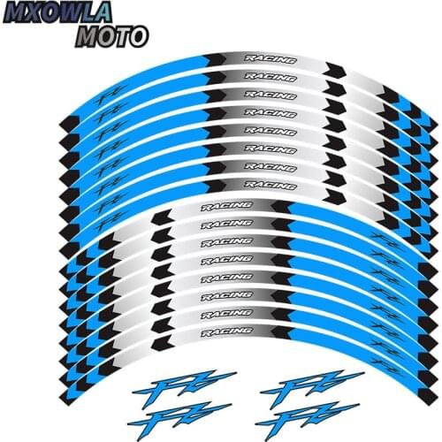 17" Strips Motorcycle Wheel Tire Stickers Car Reflective Rim Tape Motorbike Bicycle Auto Decals Universal for FZ