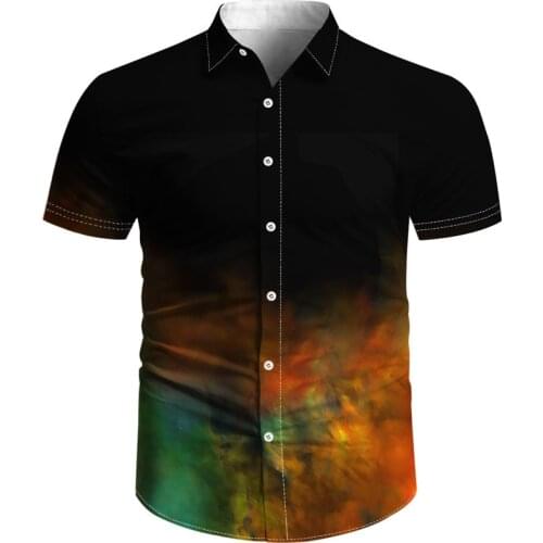 The most fashionable summer ancient Unisex mens shirt weiyifu leisure slim fit mens shirt hip hop beach Harajuku shirt