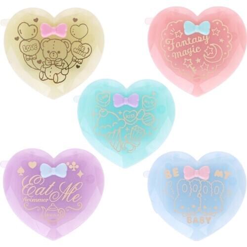 Folding Hair Brush With Mirror Compact Pocket Size Travel Comb Heart Shaped Gift