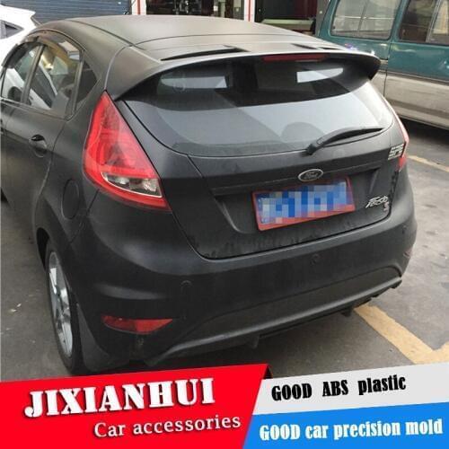 For Fiesta Spoiler 2008-2015 Ford Fiesta Hatchback QBK Spoiler ABS plastic Material Car Rear Wing Color Rear Spoiler