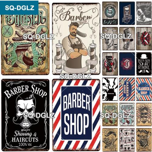 [SQ-DGLZ] Barber Shop Metal Sign Vintage Bar Decorative Metal Plaque Plate Wall Decor Tin Signs Profession Hair Poster Gift