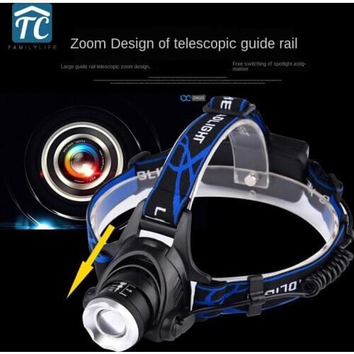 LED Headlamp Fishing Headlight T6 LED Zoomable Headlamp Powerful Waterproof Super bright Head Lamp Torch Rechargeable