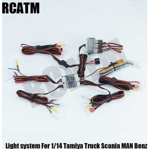 LED Front Rear Light System for 1/14 Tamiya Truck Trailer Scania R470 R620 Benz Actros 3363 1851 Volvo MAN King DIY