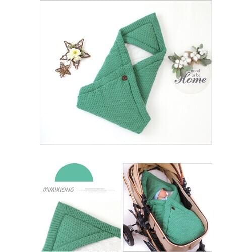 Newborn Baby Warm Sleepsack Wrapper Super Soft Autumn Winter Sleeping Bag Stroller Sleep Baby Envelope Candy Color Knitted